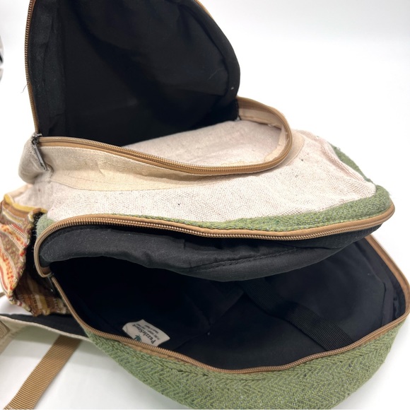 Handmade Hemp Cotton Multi-pocket Backpack - Picture 5 of 10